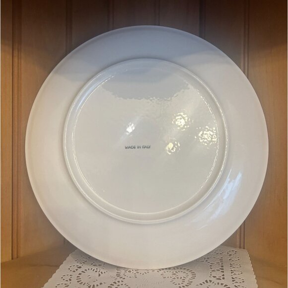 Hand-Painted Ceramic Plate Coral Nautical Rope Made in Italy Large Dinner Plate - Picture 4 of 5